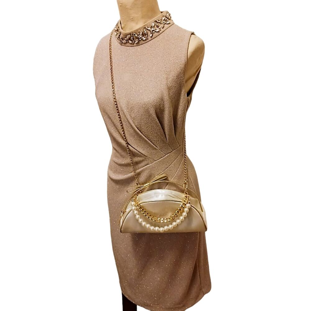 Dior Crossbody Bag WHITE CRESENT Bag PEARLS STRAND converted CD Cosmetic Wedding - Picture 5 of 16